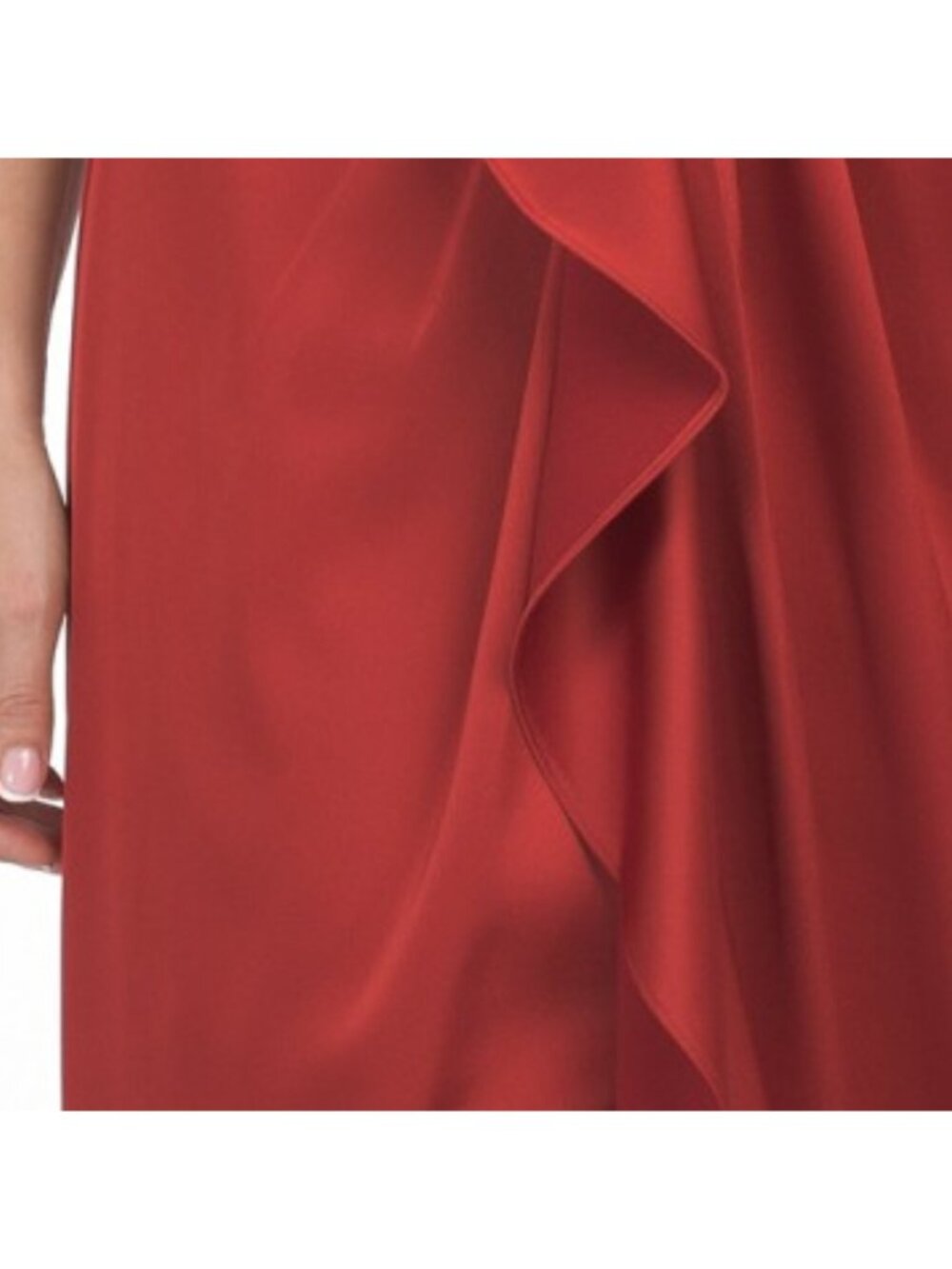 AIDAN MATTOX Sleeveless Satin Cascading Ruffle Gown - Picture 5 of 6